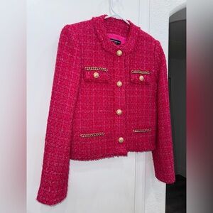 GENERATIONAL LOVE Kristen Tweed Jacket - RED/PINK Size: S